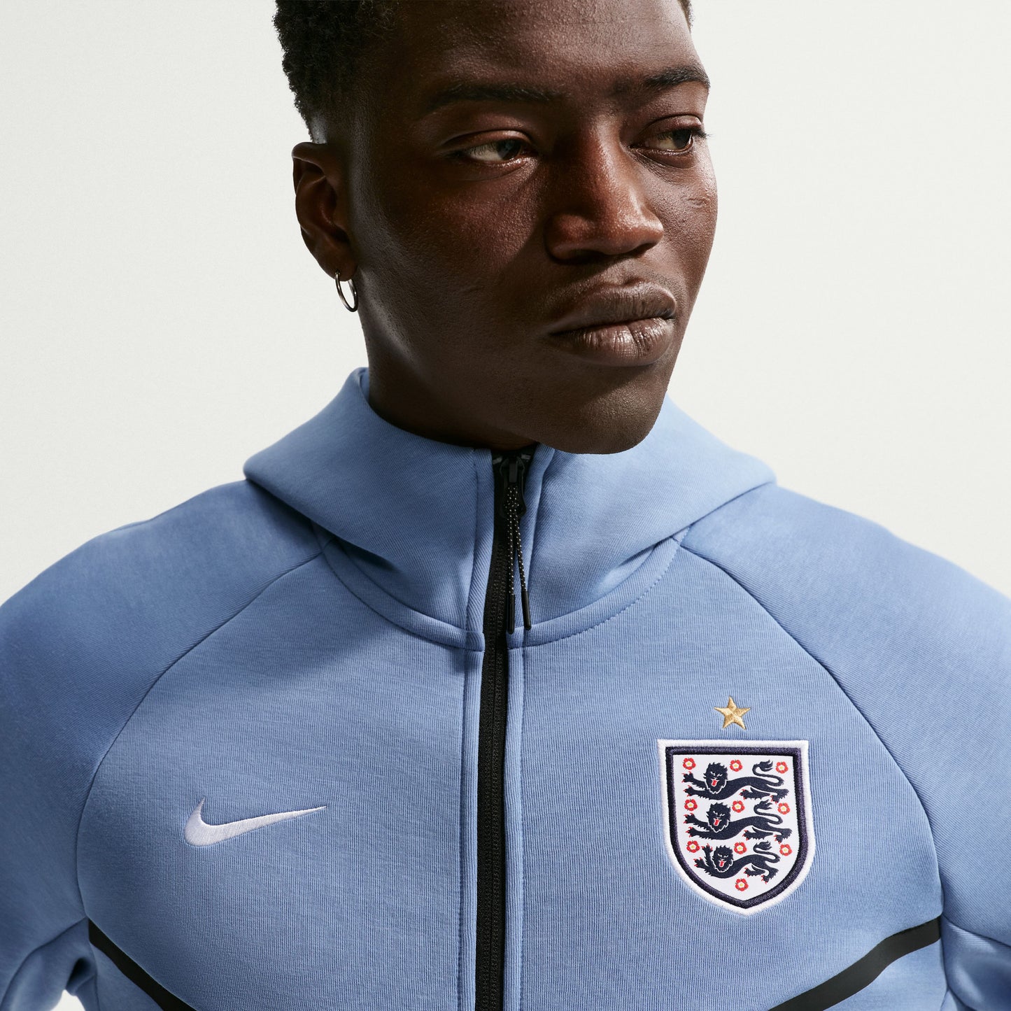 Nike England Tech Fleece FZ WR Hoodie - Light Blue - 2026-2027