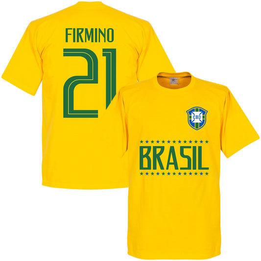 Brasil Firmino 21 Team T-Shirt - Yellow