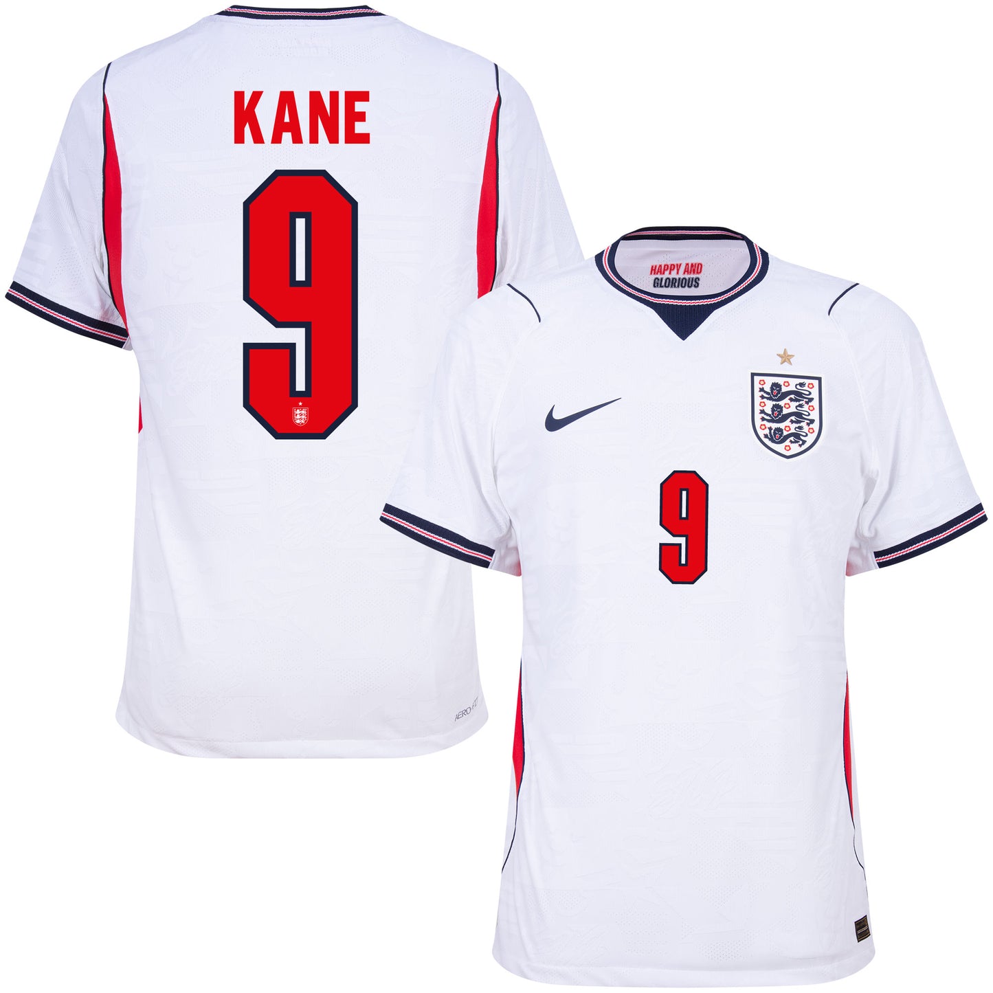 Nike England Aero-Fit Match Home Kane 9 Shirt 2026-2027 (Official Printing)
