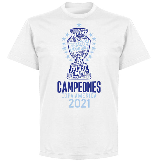 Argentina 2021 Copa America Champions T-shirt - White