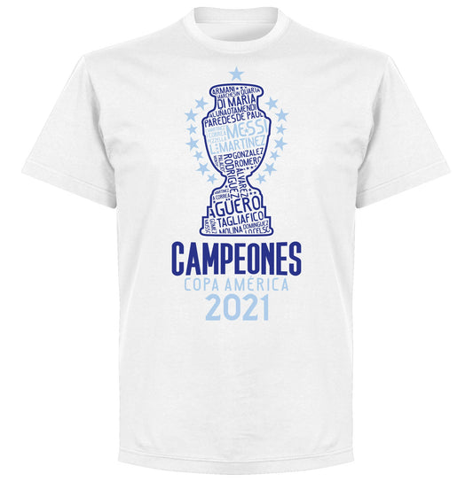 Argentina 2021 Copa America Champions KIDS T-shirt - White