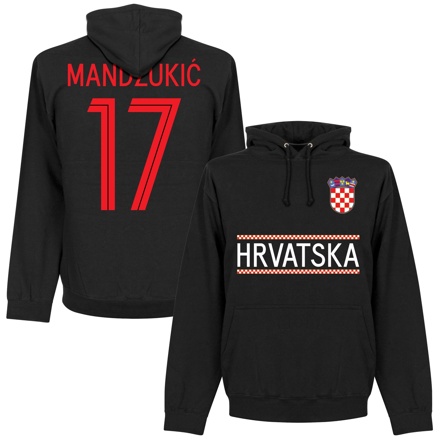 Croatia Mandzukic 17 Team Hoodie - Black