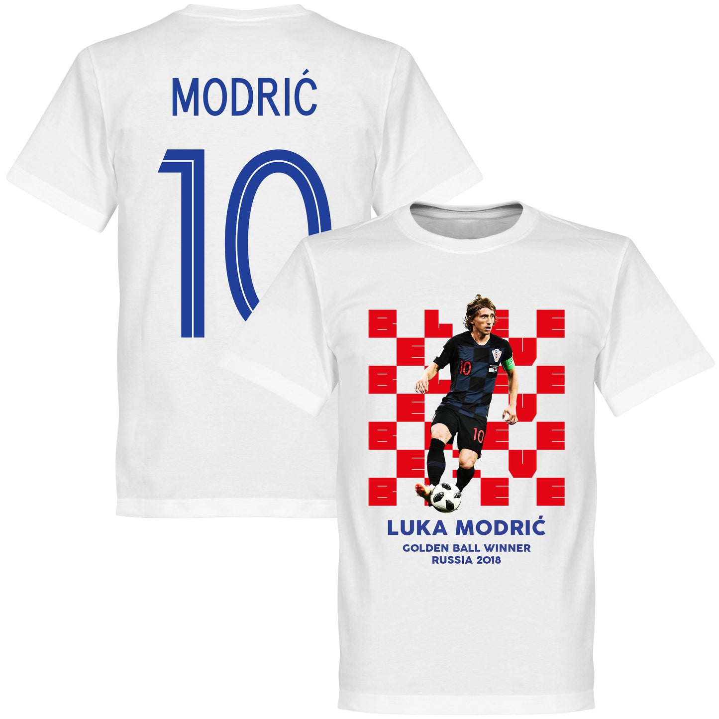 Croatia Modric 10 2018 Golden Ball Winner T-Shirt - White