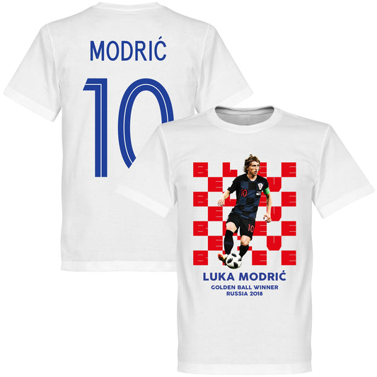Croatia Modric 10 2018 Golden Ball Winner Kids T-Shirt - White