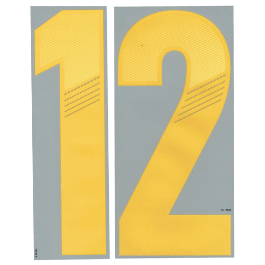 11-12 Adidas Back Numbers Only Yellow Name and Number Transfer