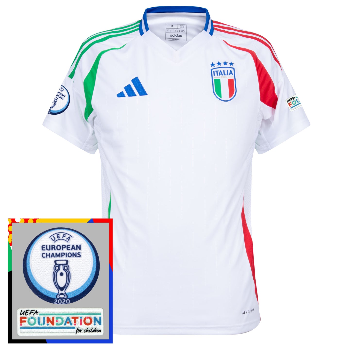 adidas Italy Away Shirt 2024-2025 incl. Euro 2024 & Foundation Tournament Patches