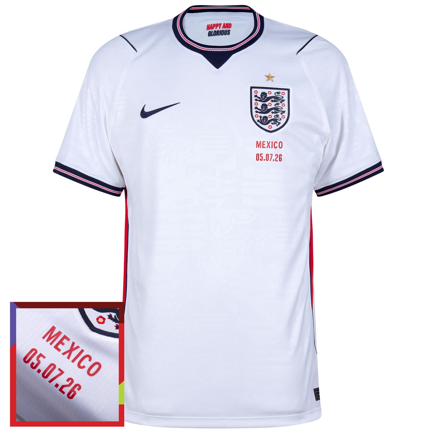 Nike England Home Shirt 2026-2027 incl. Replica Transfer England v Mexico 05.07.26