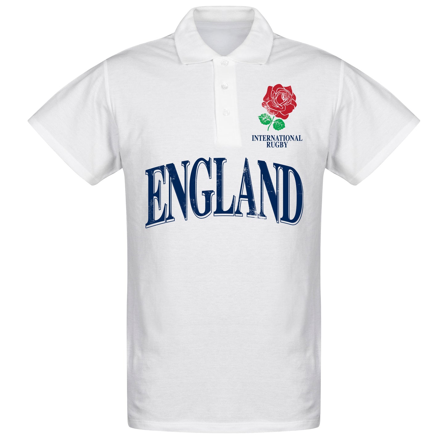 England Rose International Rugby Polo Shirt - White