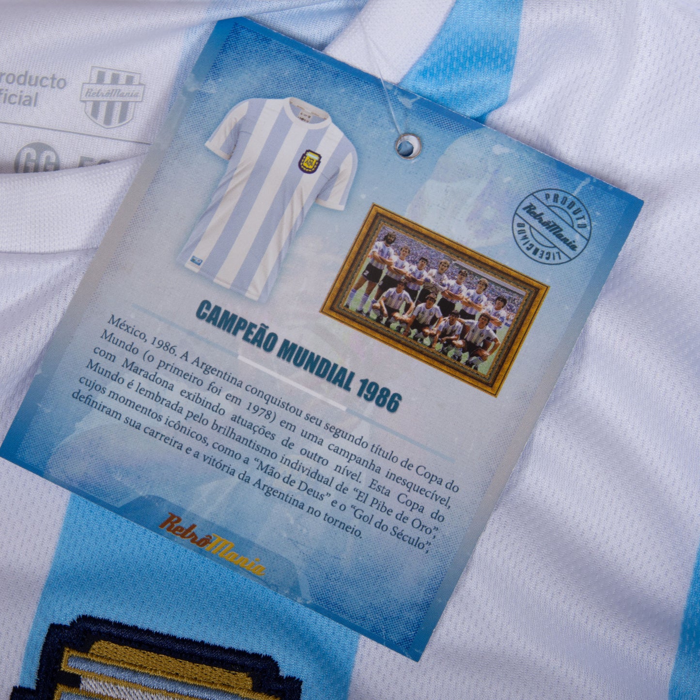 Argentina Home Retro No.10 (Maradona) KIDS Jersey 1986 (Retro Flock Printing)