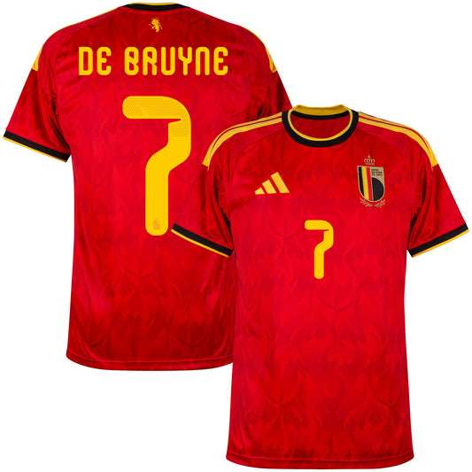 adidas Belgium Home De Bruyne 7 Shirt 2026-2027 (Official Printing)