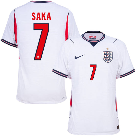 Nike England Aero-Fit Match Home Saka 7 Shirt 2026-2027 (Official Printing)