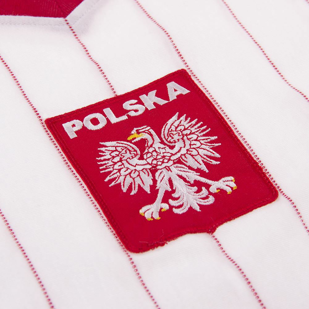 Copa Poland Home Boniek 20 Retro Shirt 1982-1983 (Retro Flock Printing)