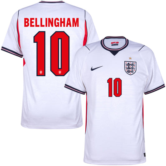 Nike England Home Bellingham 10 Shirt 2026-2027 (Official Printing)