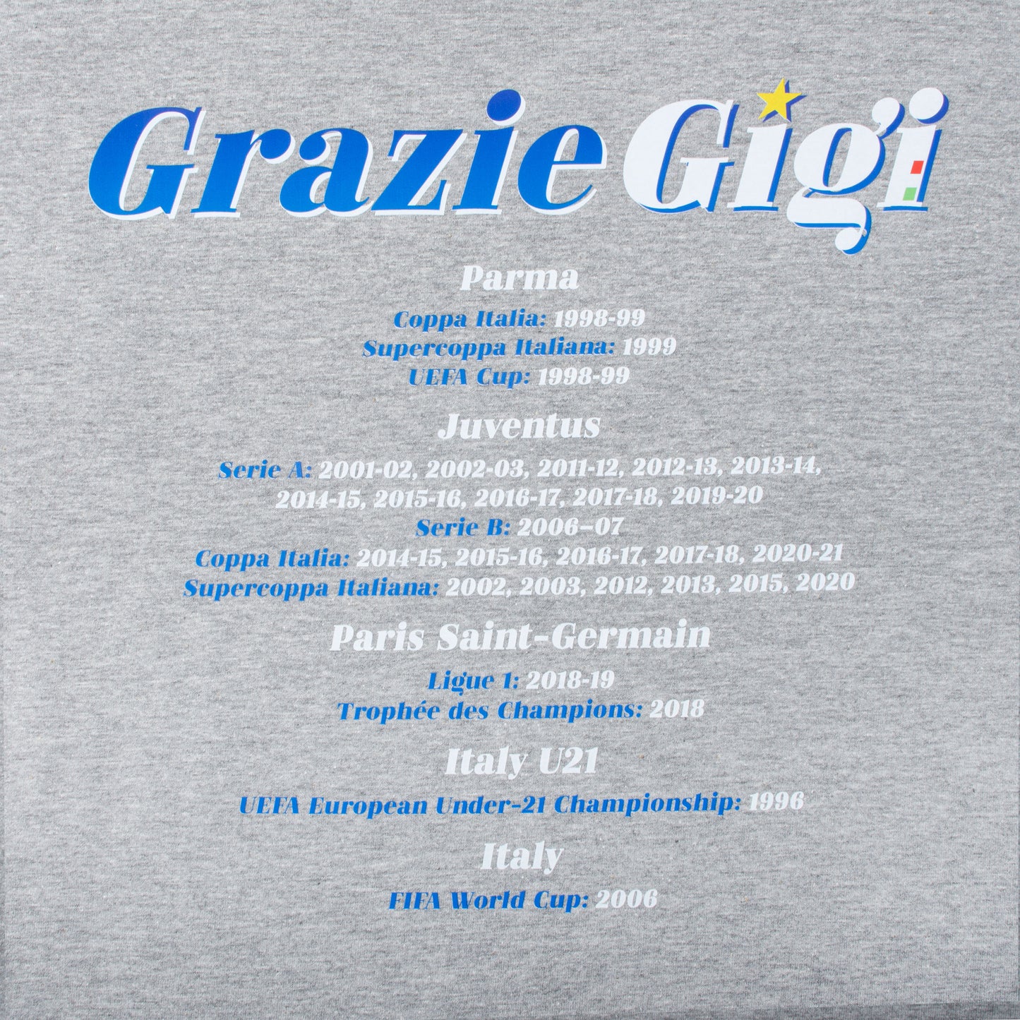 Grazie Gigi Honours T-shirt - Grey Marl