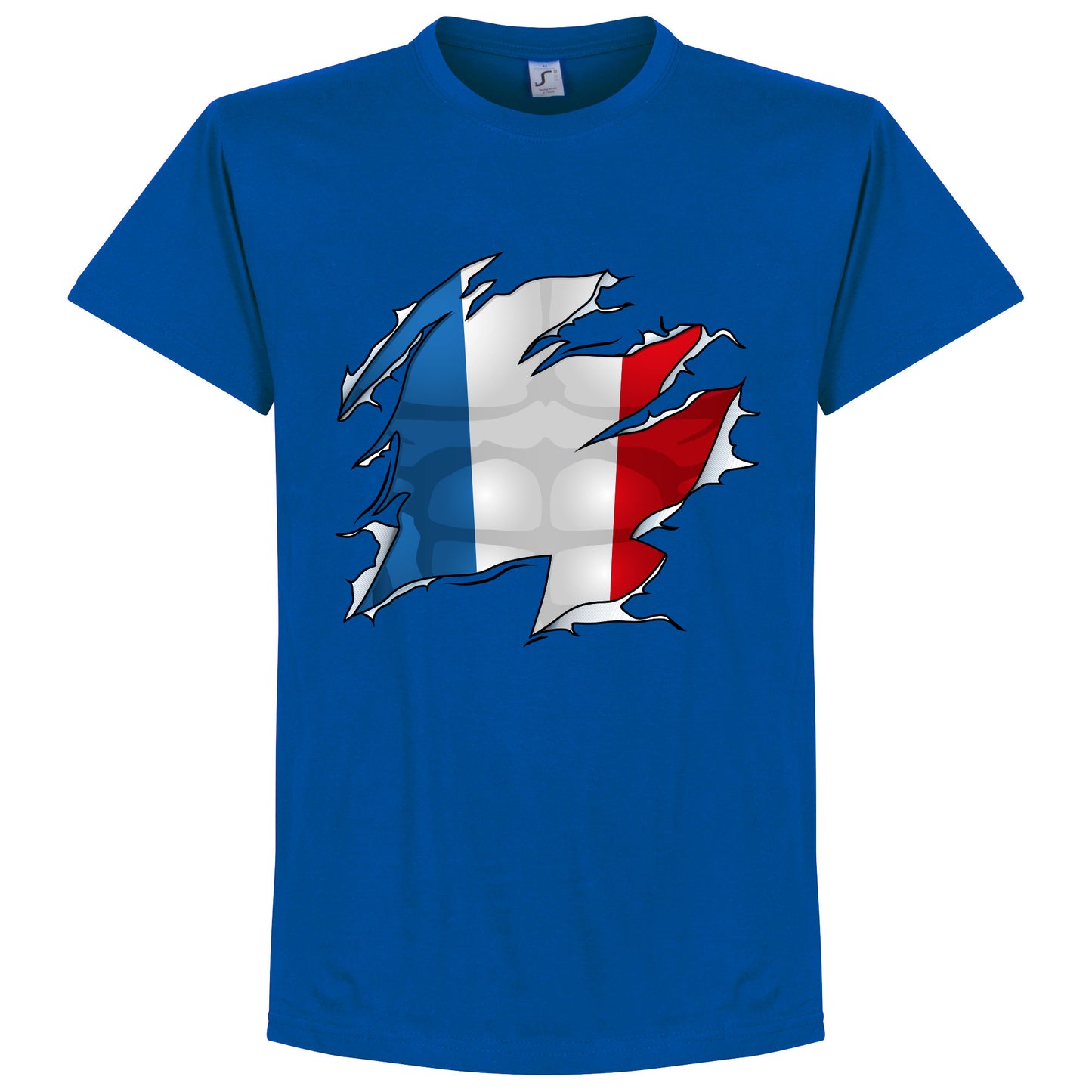 France Ripped Flag KIDS T-Shirt - Royal