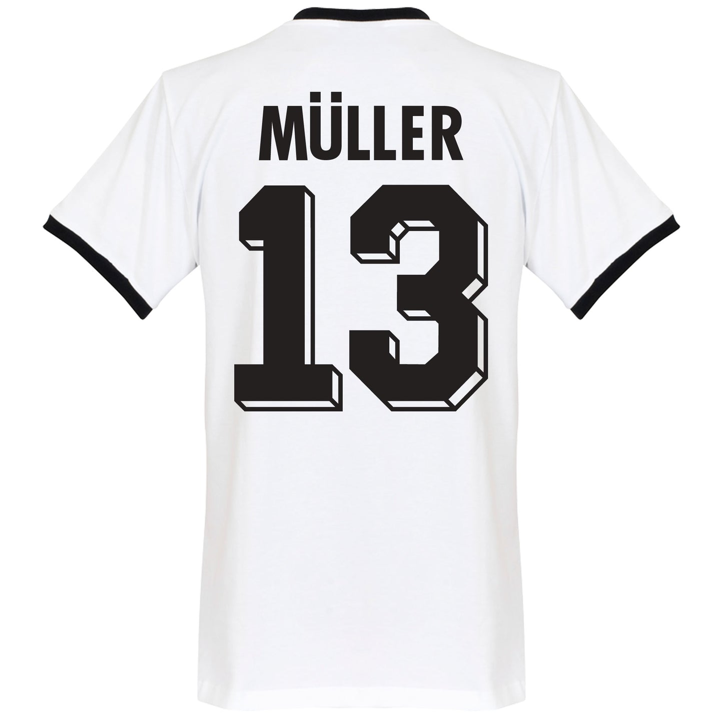 Copa West Germany Müller 13 Retro Shirt 1970's (Retro Flock Printing)