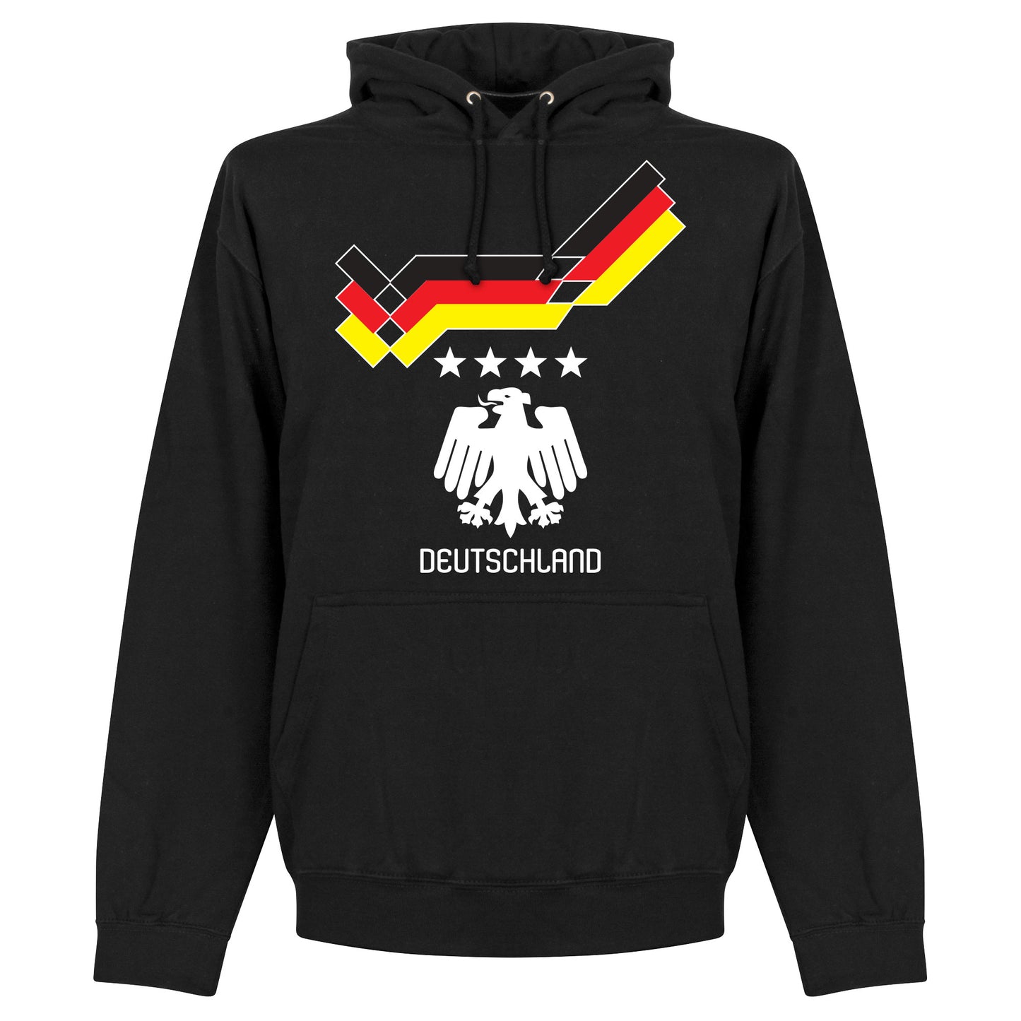 1990 Germany 4 Star Retro Hoodie - Black