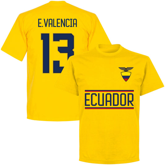 Ecuador E.Valencia 13 Team T-shirt - Yellow