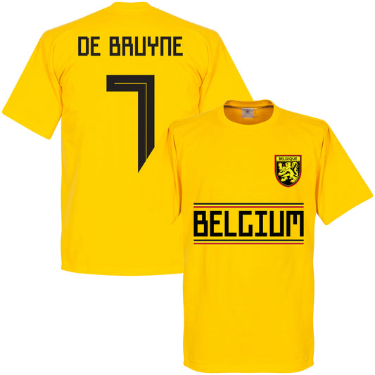 Belgium De Bruyne 7 Team T-Shirt - Yellow