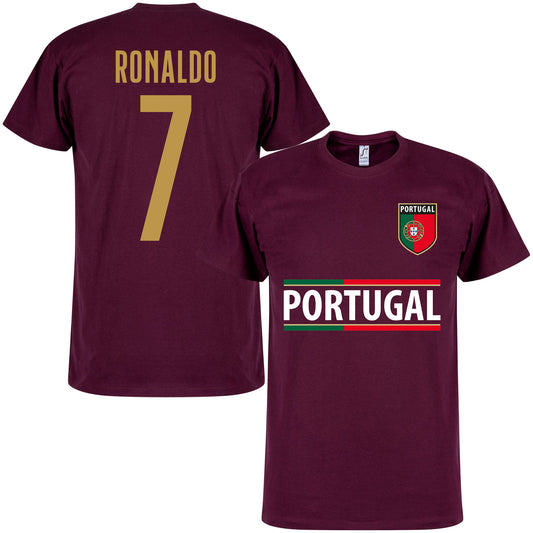 Portugal 2022 Team Ronaldo 7 T-shirt - Maroon