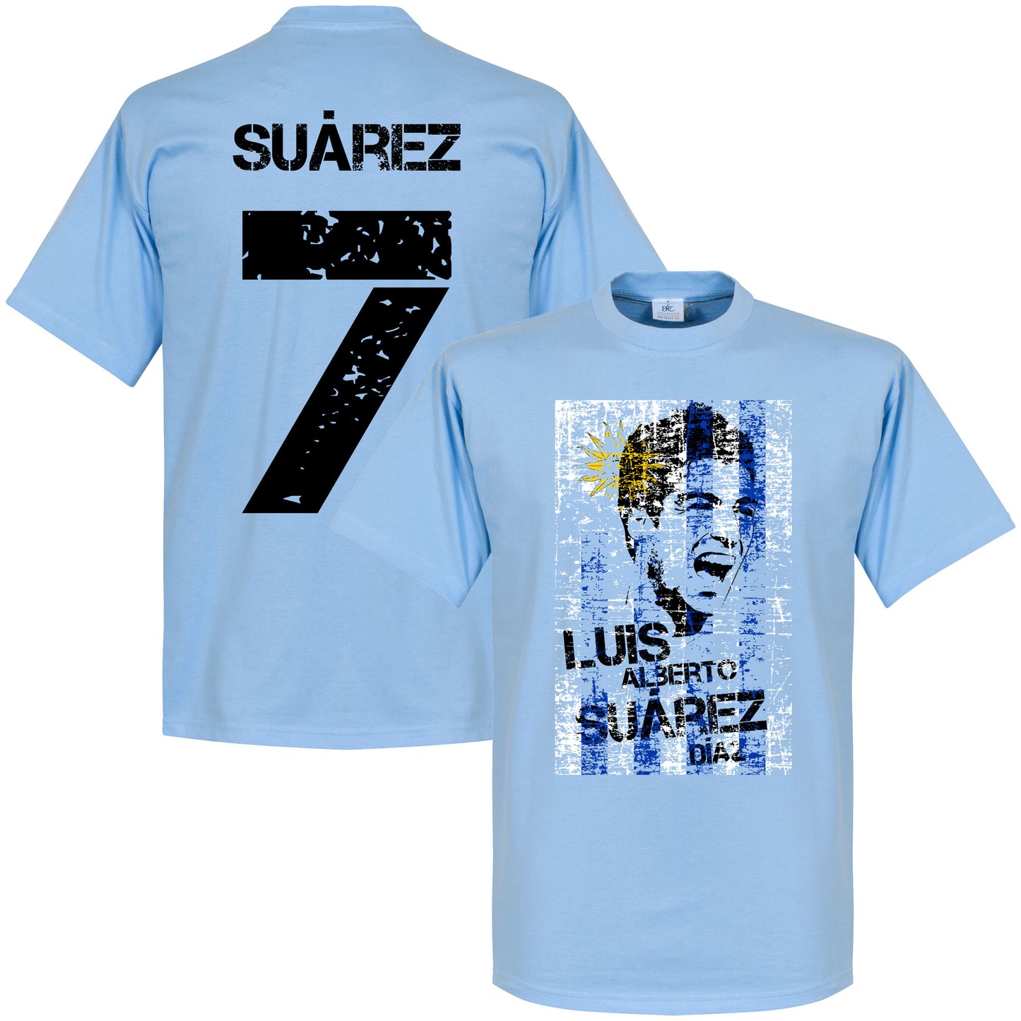 Luis Suarez Uruguay Flag T-shirt - Sky