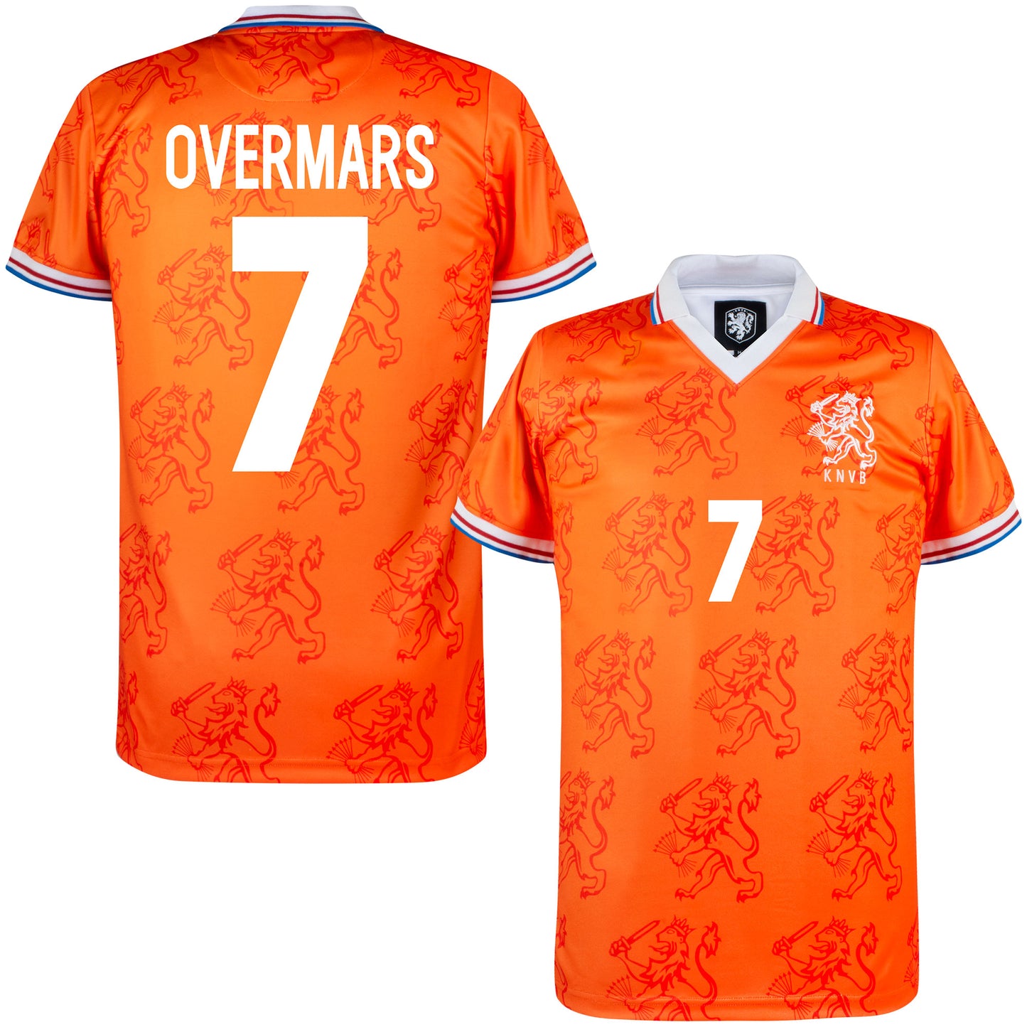 Copa Holland Home Overmars 7 Retro Shirt 1994 (Retro Flock Printing)