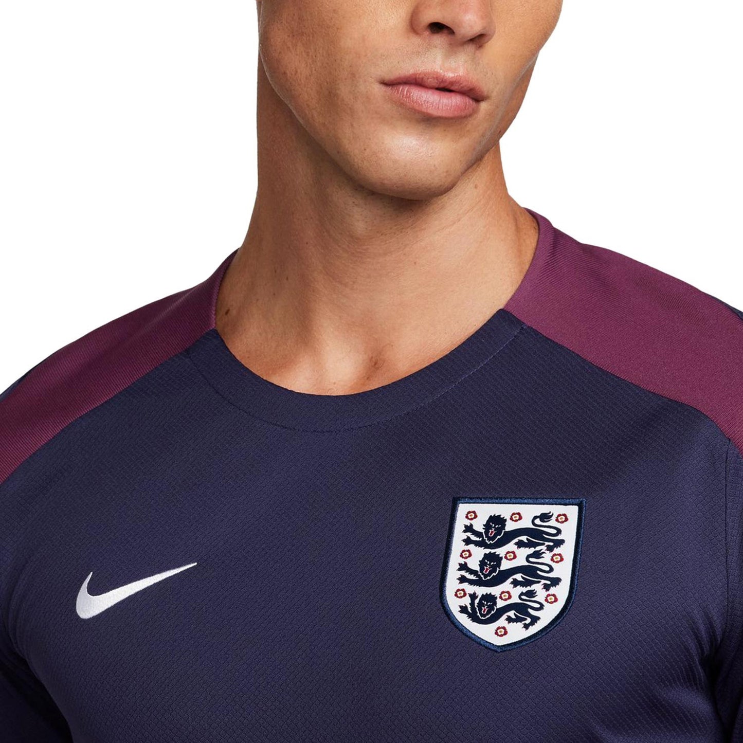 Nike England Dri-Fit Strike S/S Top - Purple Ink/Rosewood/White - 2024-2025