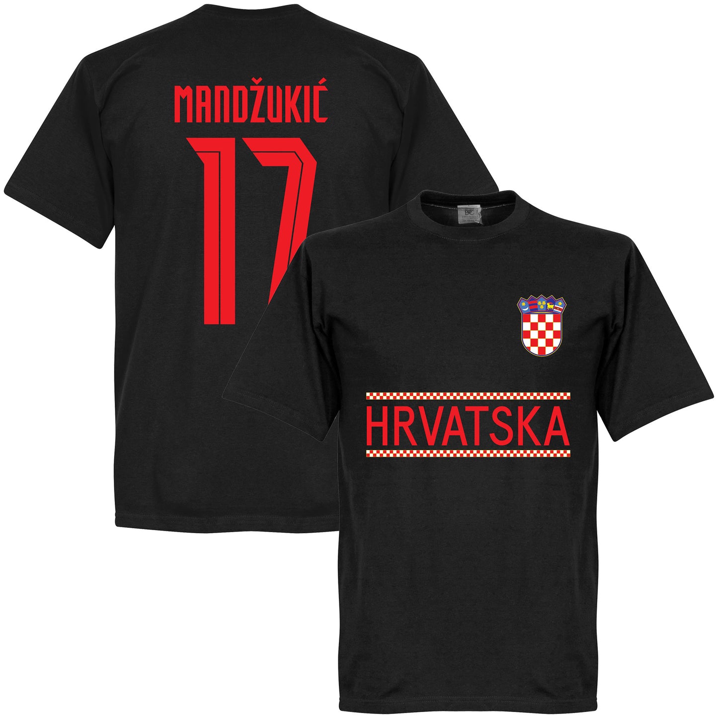Croatia Mandzukic 17 Team KIDS T-shirt - Black