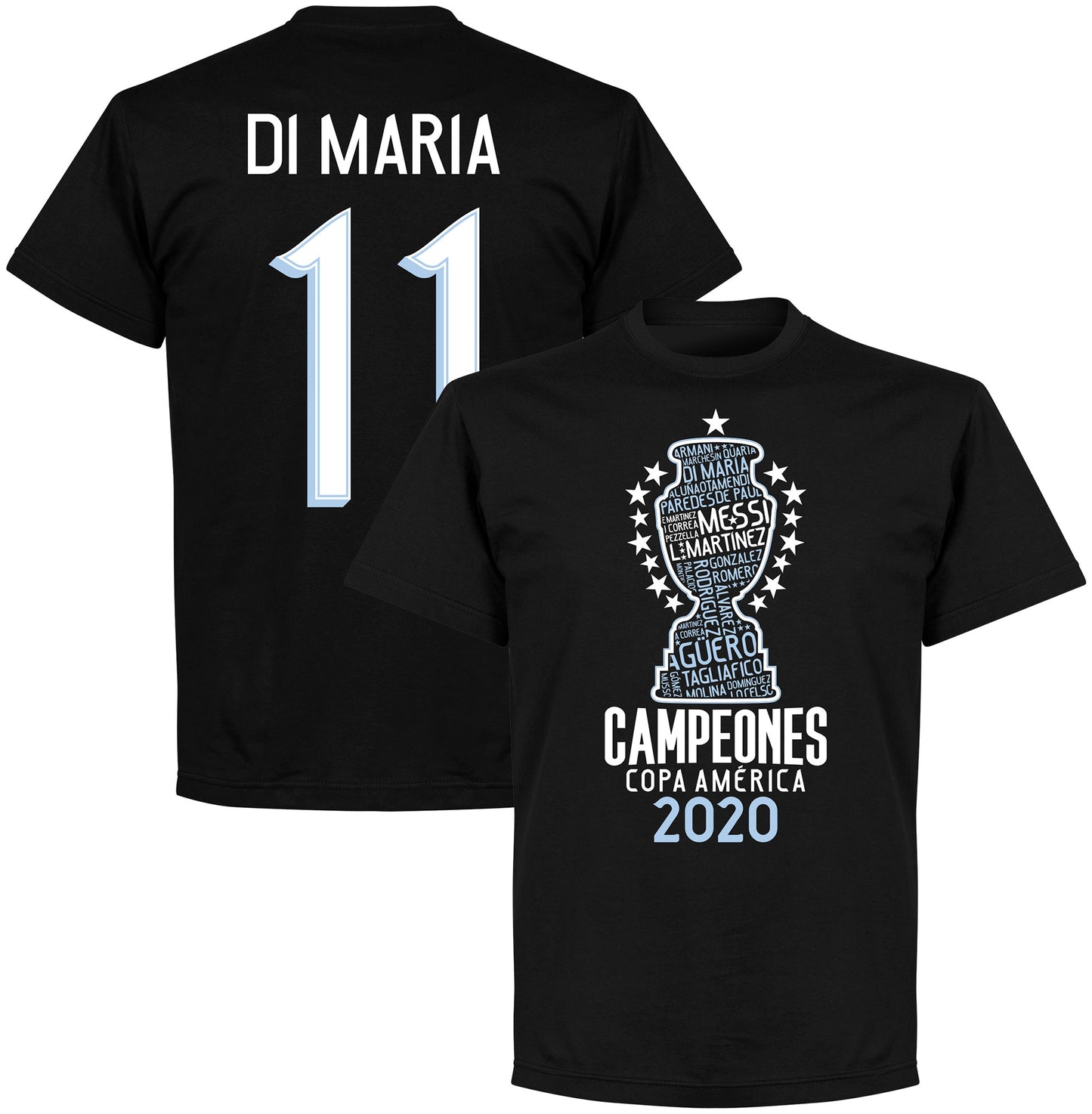 Argentina 2021 Copa America Champions Di Maria KIDS T-shirt - Black