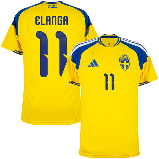 adidas Sweden Home Elanga 11 Shirt 2026-2027 (Official Printing)