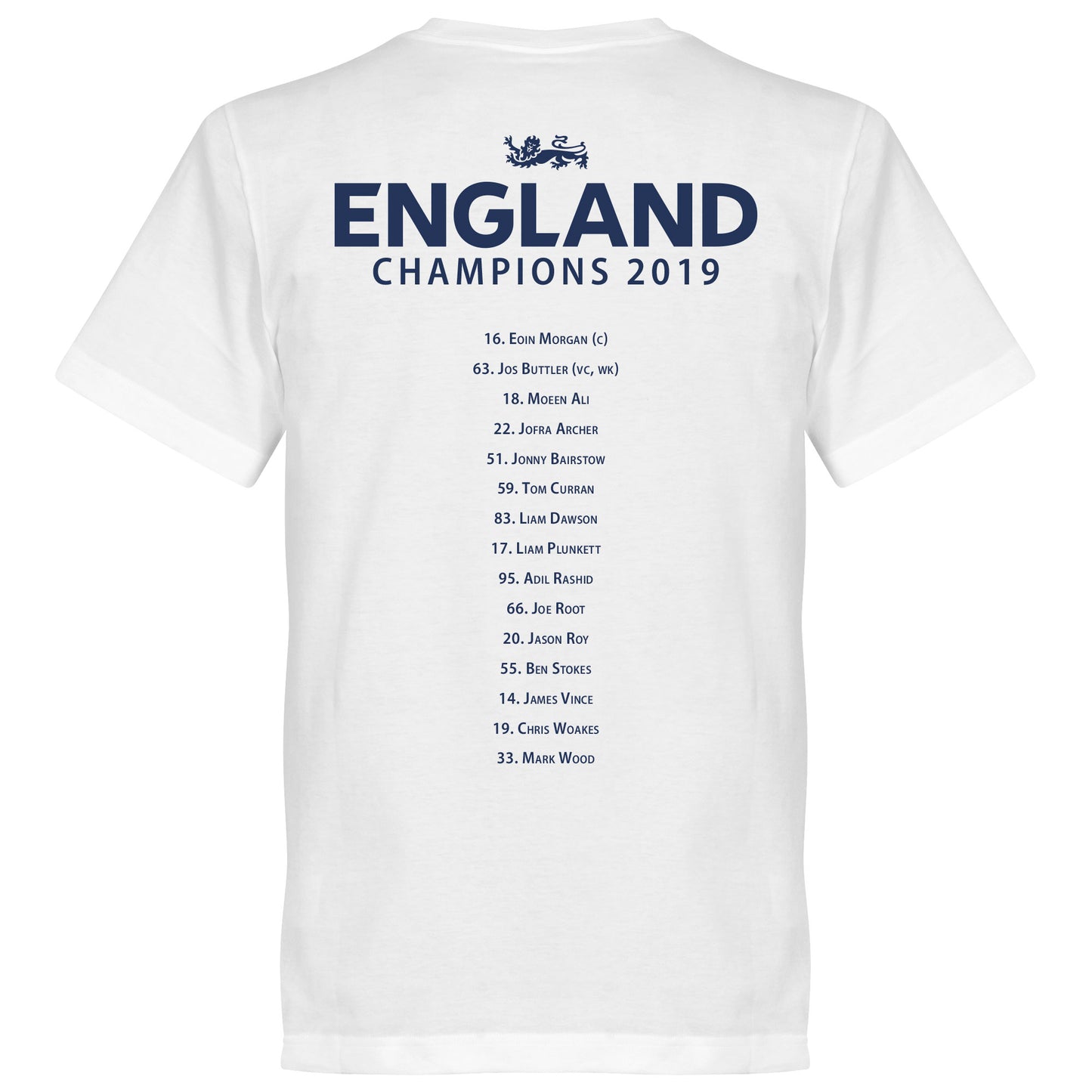 England Cricket World Cup Winners Squad T-Shirt - White