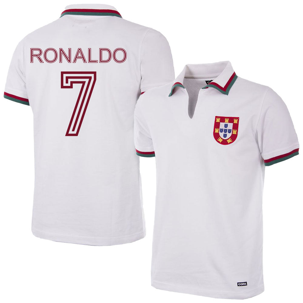 Copa Portugal Away Ronaldo 7 Retro Shirt 1972-1973 (Retro Flock Printing)