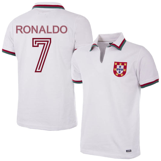 Copa Portugal Away Ronaldo 7 Retro Shirt 1972-1973 (Retro Flock Printing)