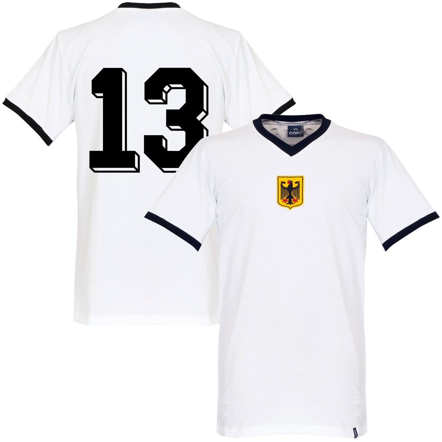 Copa West Germany No.13 Retro Shirt 1970's (Retro Flock Printing)