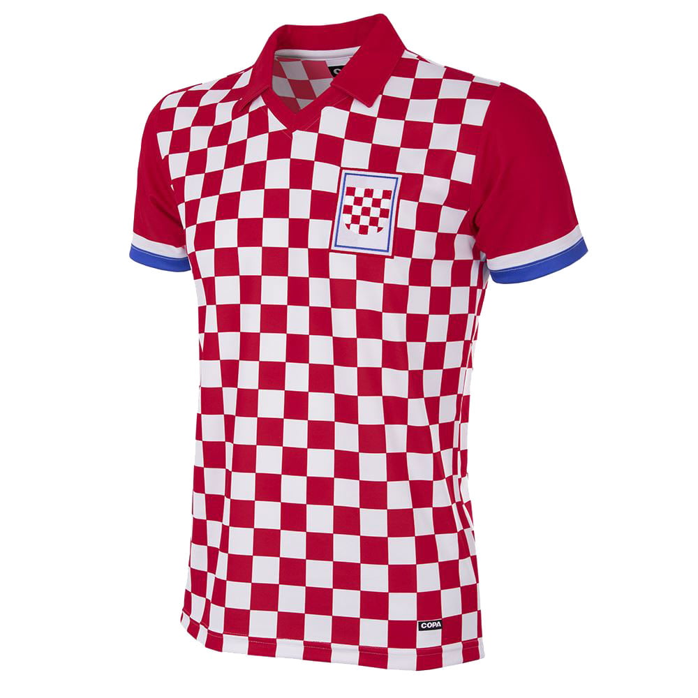 Copa Croatia Home Šuker 9 Retro Shirt 1991-1992 (Retro Flock Printing)