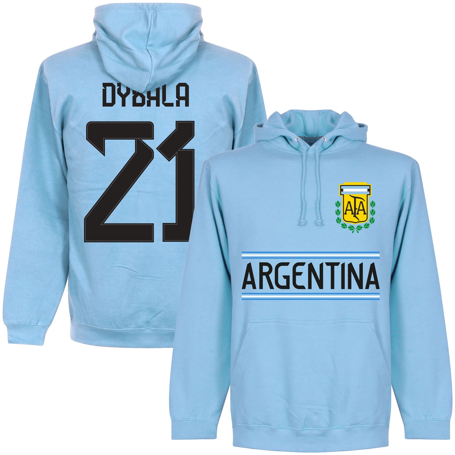 Argentina Dybala 21 Team Hoodie - Sky Blue