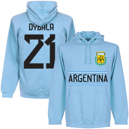 Argentina Dybala 21 Team Hoodie - Sky Blue