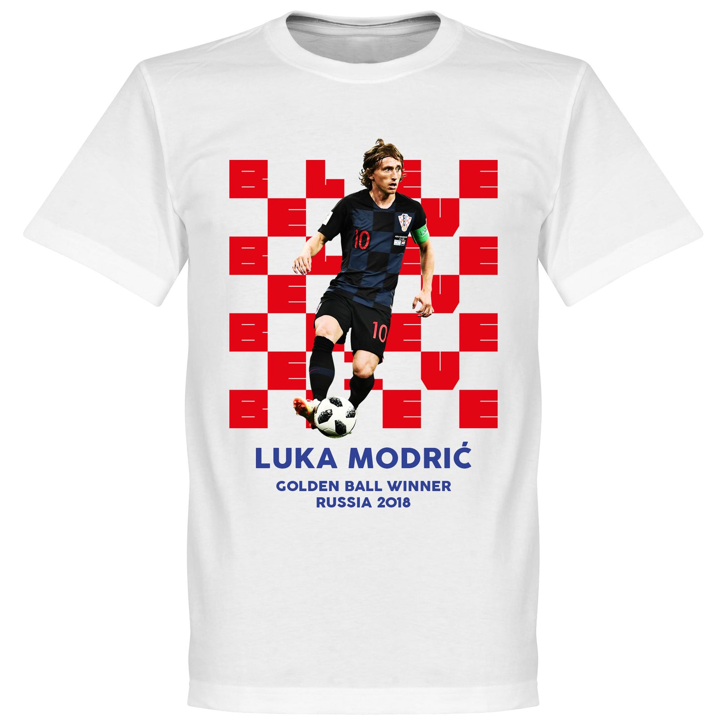 Croatia Modric 10 2018 Golden Ball Winner T-Shirt - White
