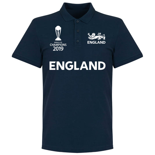 England Cricket World Cup Winners Road to Victory Polo Shirt - Navy