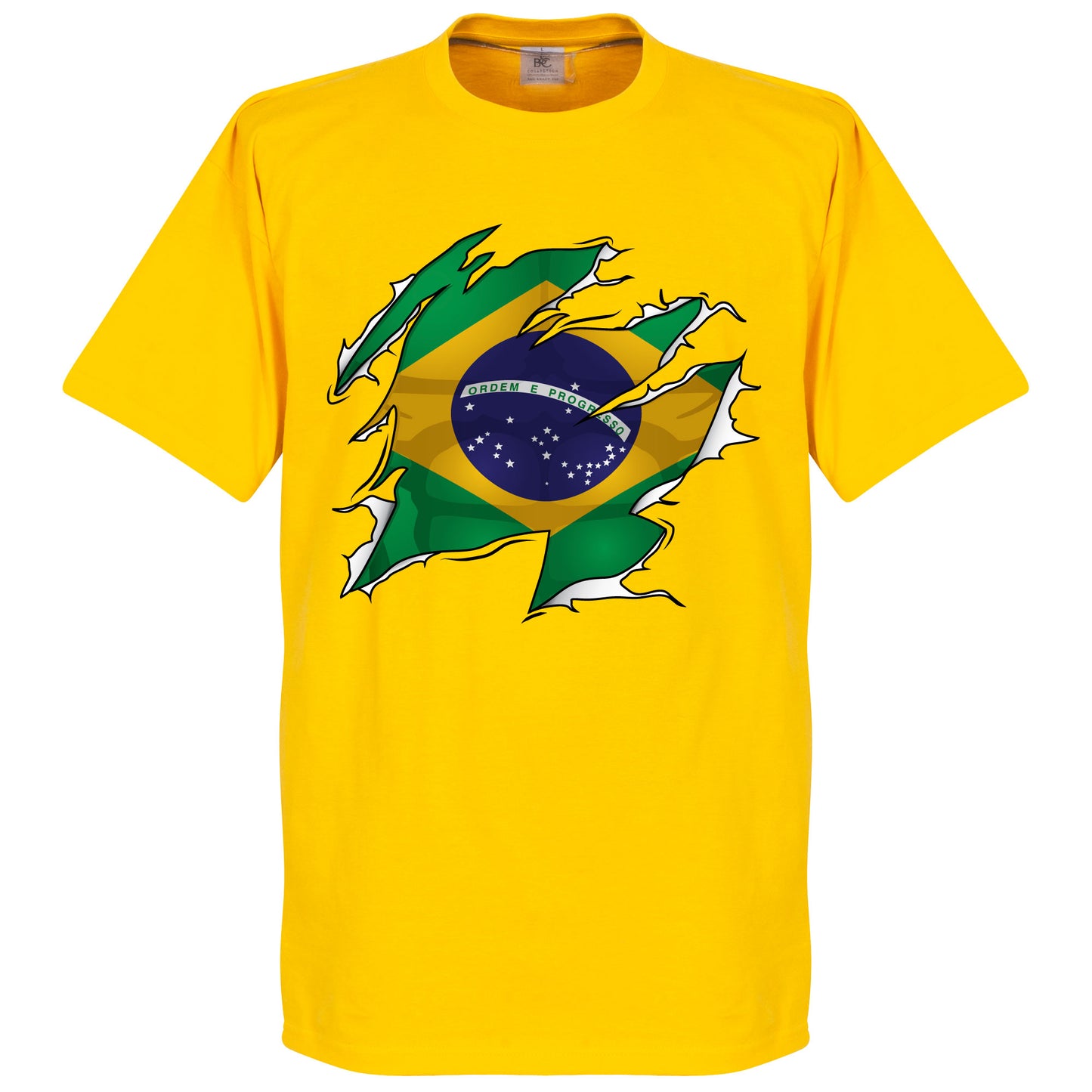 Brazil Ripped Flag T-Shirt - Yellow
