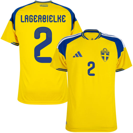 adidas Sweden Home Lagerbielke 2 Shirt 2026-2027 (Official Printing)