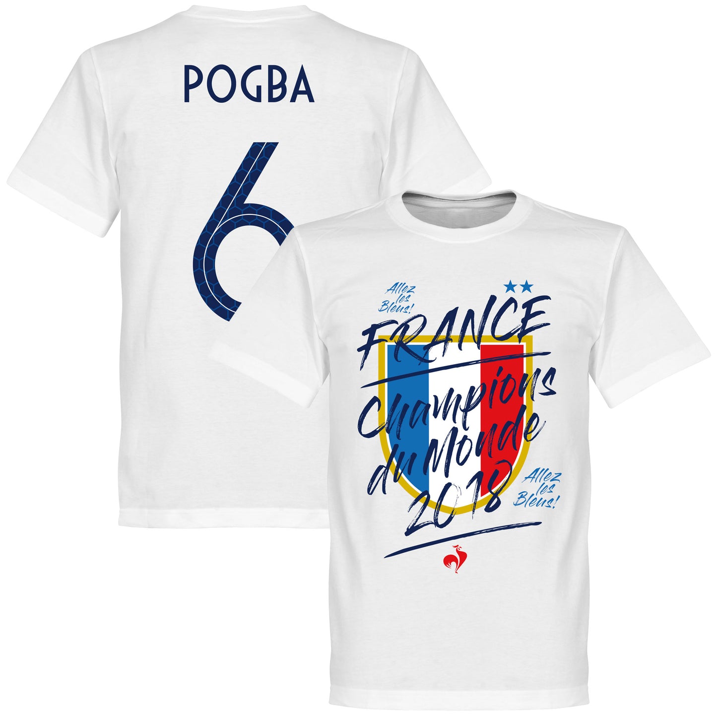 France Champion du Monde Pogba 6 T-Shirt - White