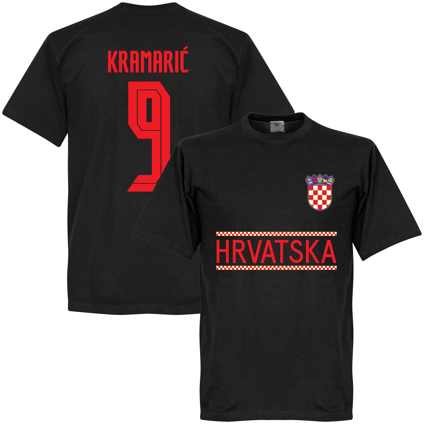 Croatia Kramaric 9 Team KIDS T-shirt - Black