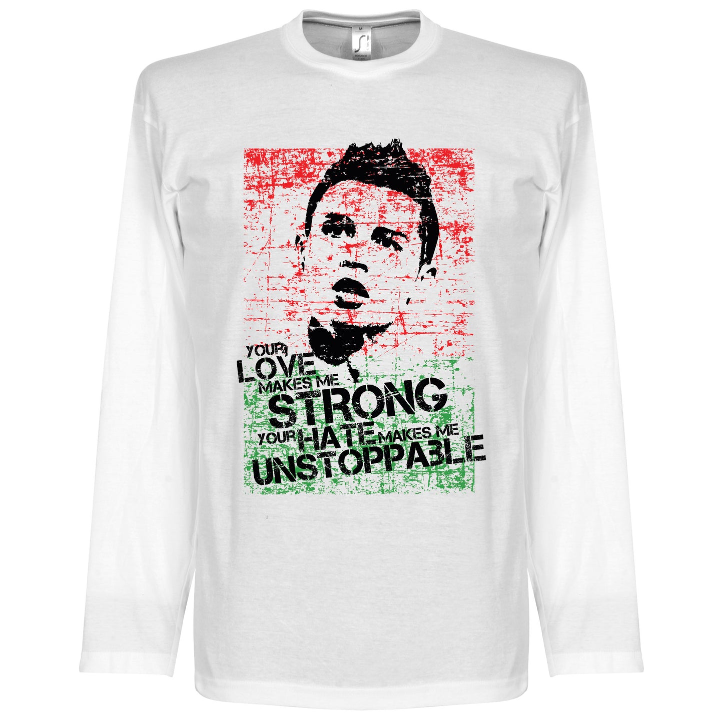 Ronaldo 7 Flag Portugal Flag L/S T-shirt - White
