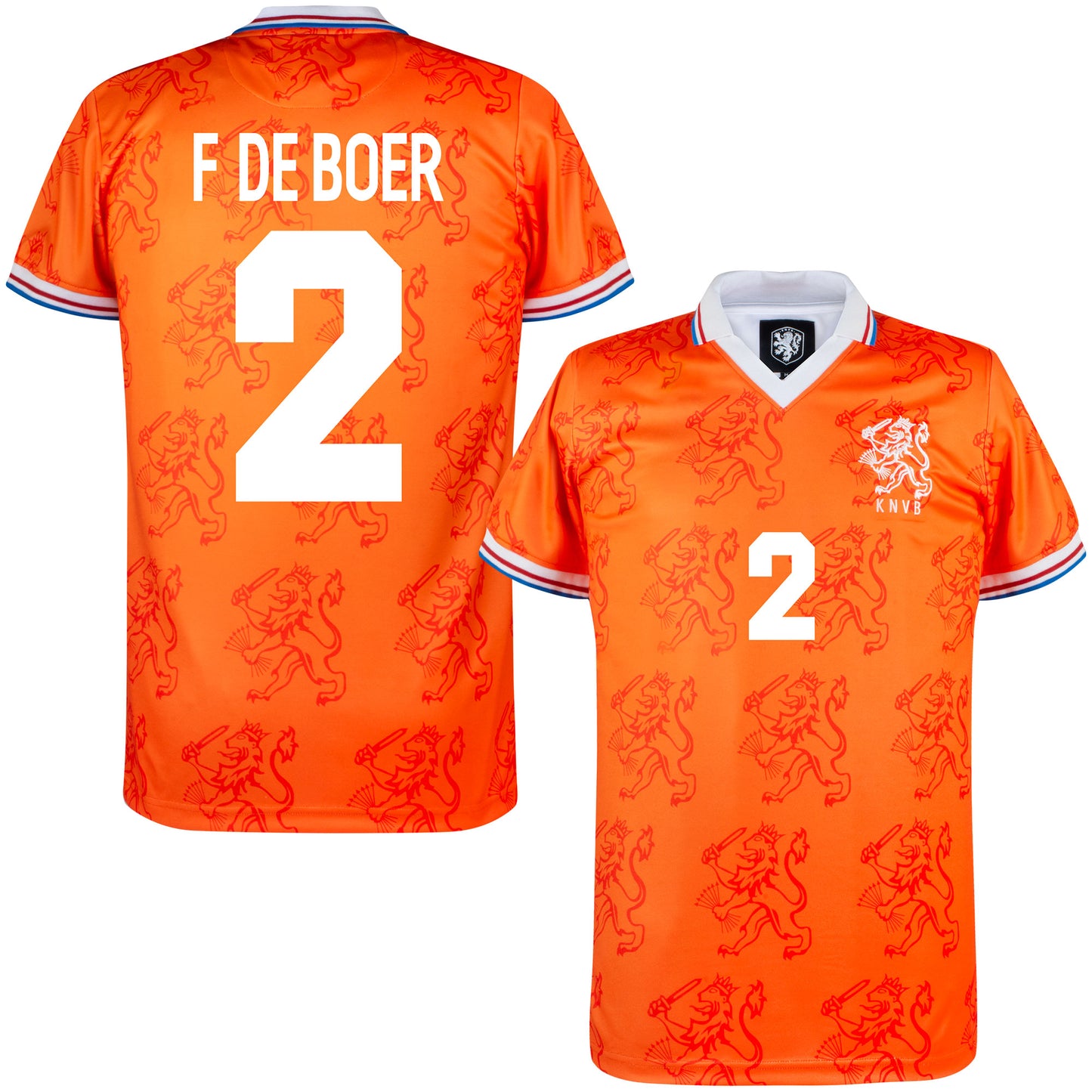 Copa Holland Home F de Boer 2 Retro Shirt 1994 (Retro Flock Printing)