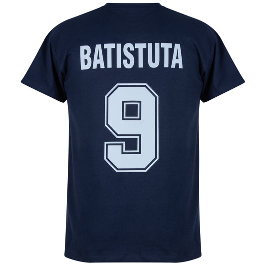 Argentina 1990 Batistuta 9 Retro T-shirt - Navy