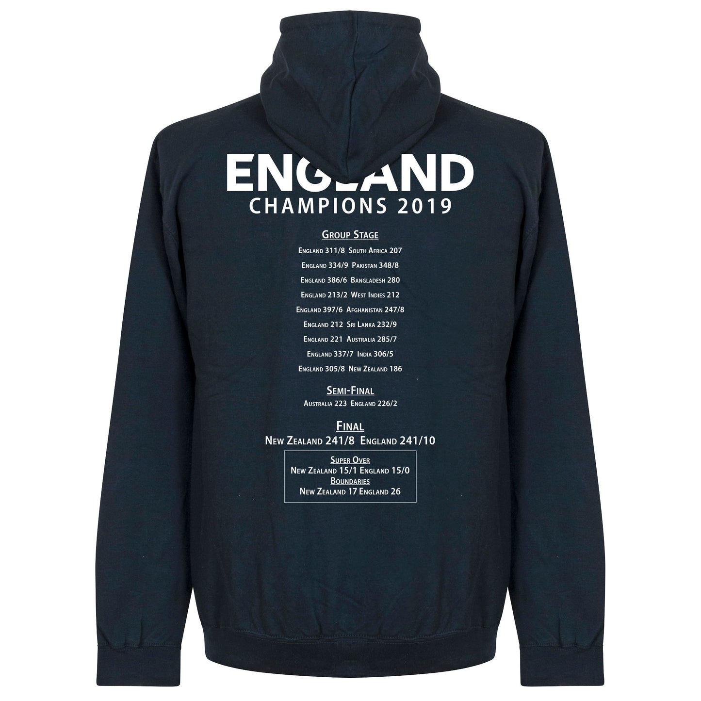 England Cricket World Cup Winners Road to Victory Hoodie - Navy