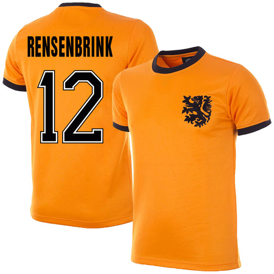 Copa Holland Home Rensenbrink 12 Retro Shirt World Cup 1978 (Retro Flock Printing)