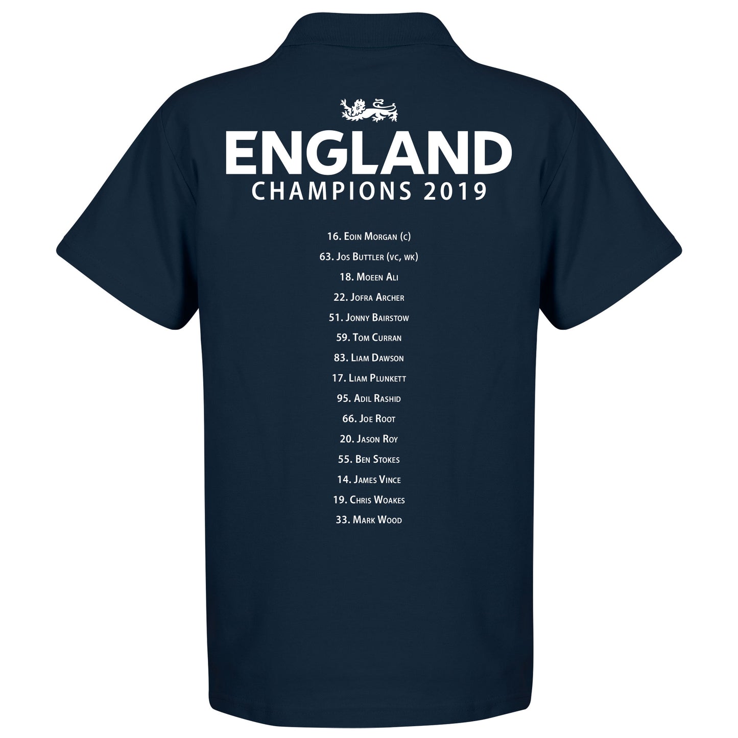 England Cricket World Cup Winners Squad Polo Shirt - Navy