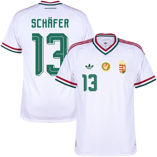adidas Hungary Authentic Away Schafer 13 Shirt 2026-2027 (Official Printing)